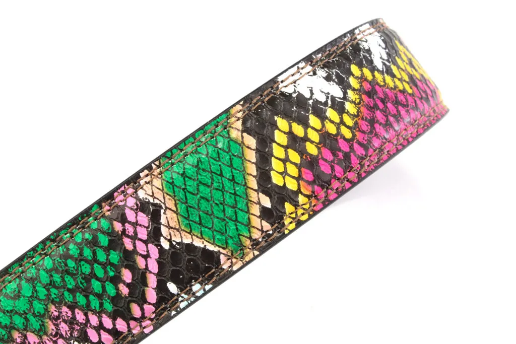 1.25" Multi-Colored Boa Print Strap - Pink / Green (CAS)