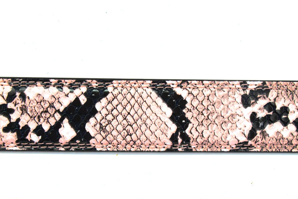1.25" Pink Boa Print Strap