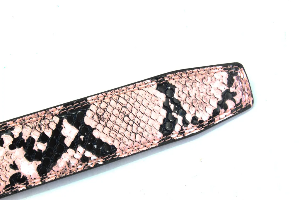 1.25" Pink Boa Print Strap