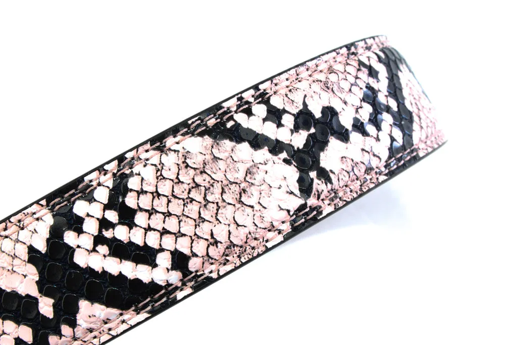 1.25" Pink Boa Print Strap