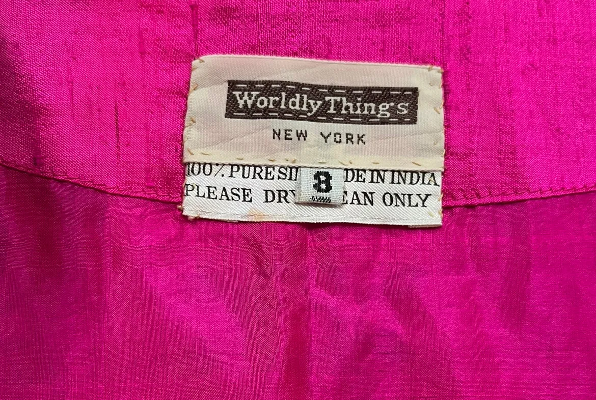 1960s Pink Paisley Beaded Embroidered Kaftan Dress