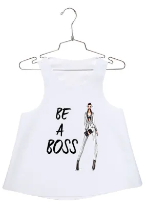 Be a Boss - White Racerback