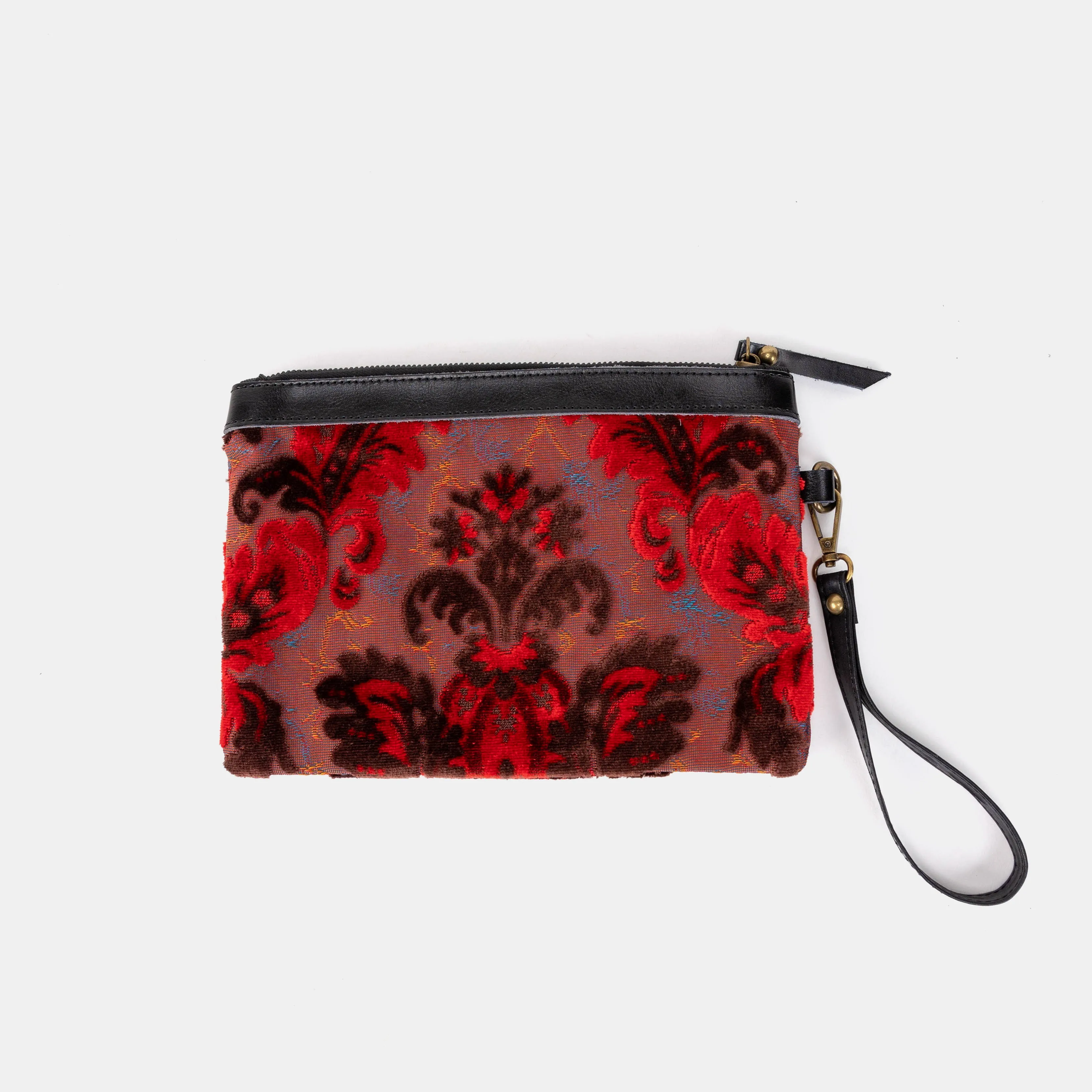 Burnout Velvet Revival Scarlet Wristlet Clutch