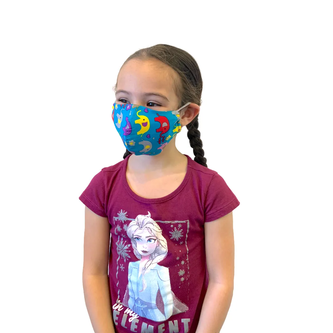 Child 2-4 Reusable Face Mask with Filter Pocket 100% Cotton - Thailand