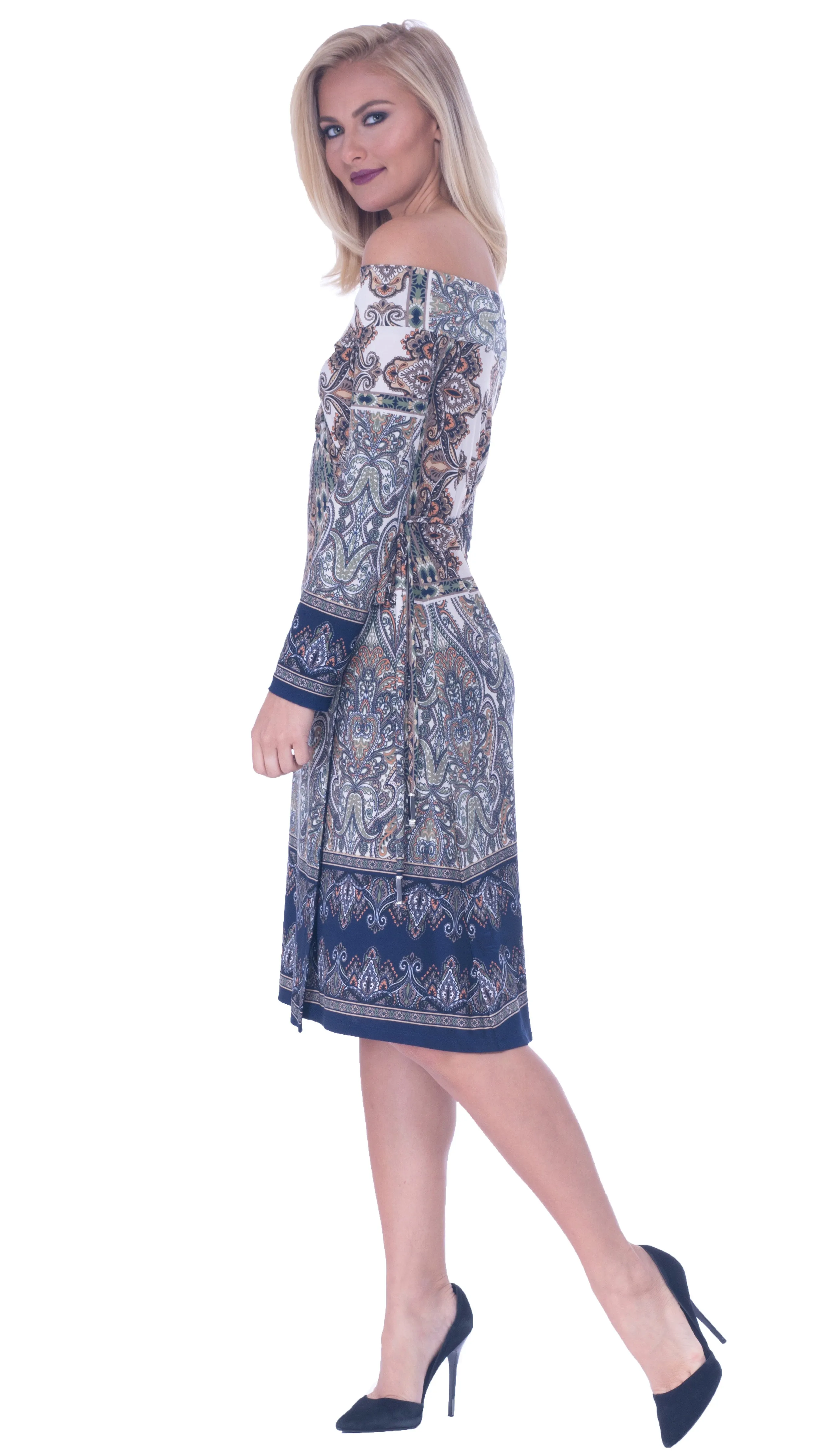 Cory Open Shoulder Overlay Dress