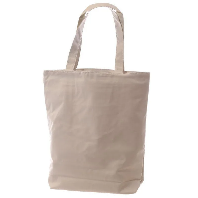 Cute Pug Design Cotton Bag with Zip & Lining