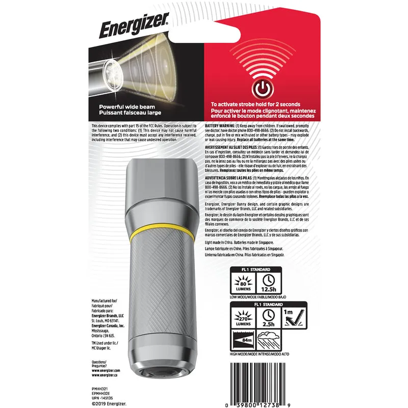 Energizer Vision HD   270 lm Gray LED Flashlight AAA Battery