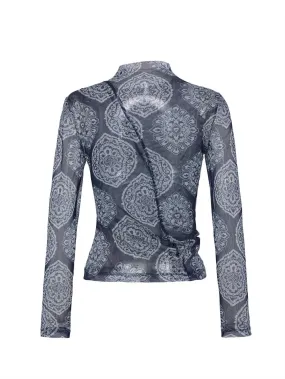 EP YAYING Mesh Print Top