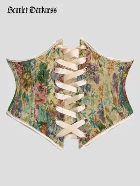 Floral Corset Belt 14 Boned Waist Cincher Waist Belt
