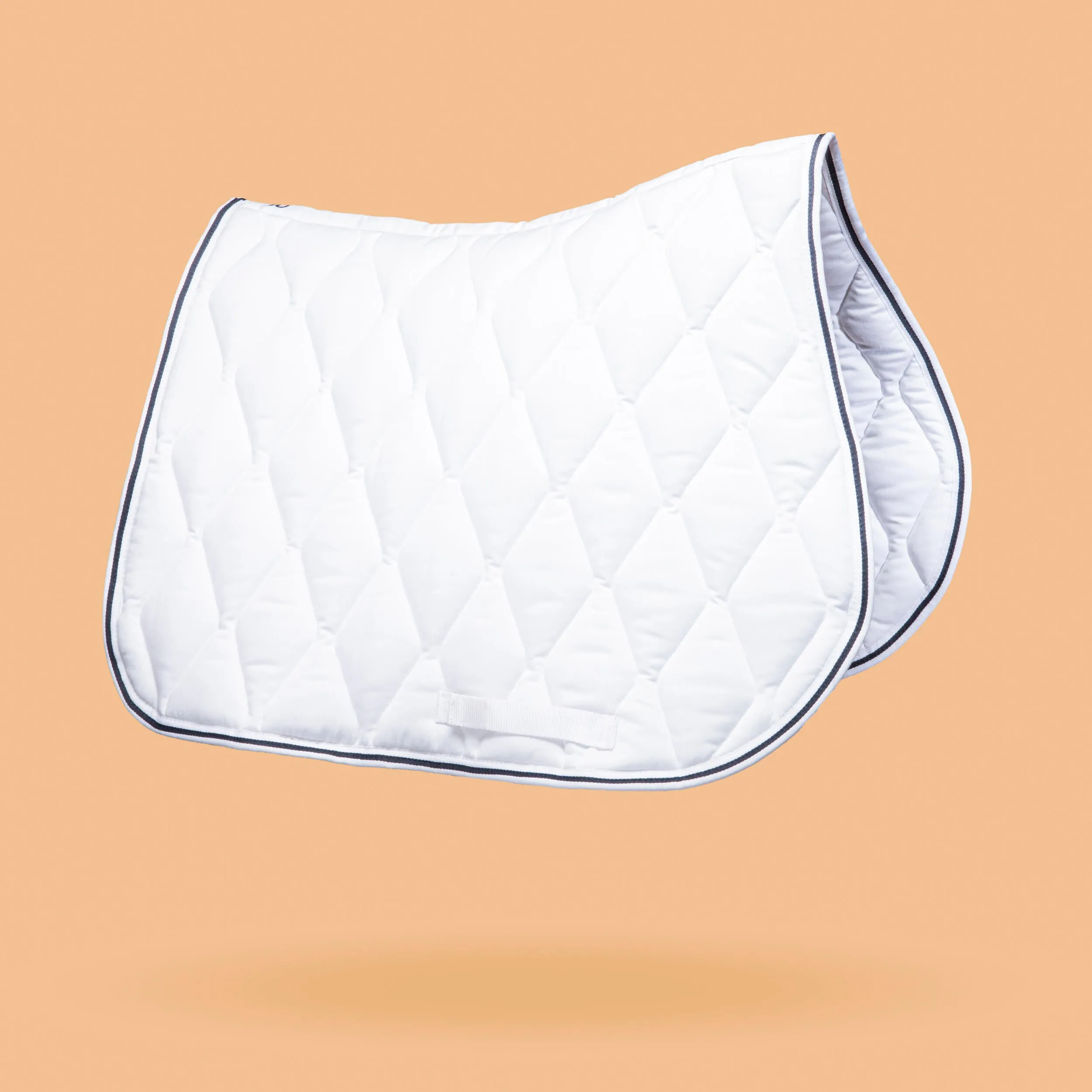Fouganza 500 saddle pad for ponies and horses, white / black / blue