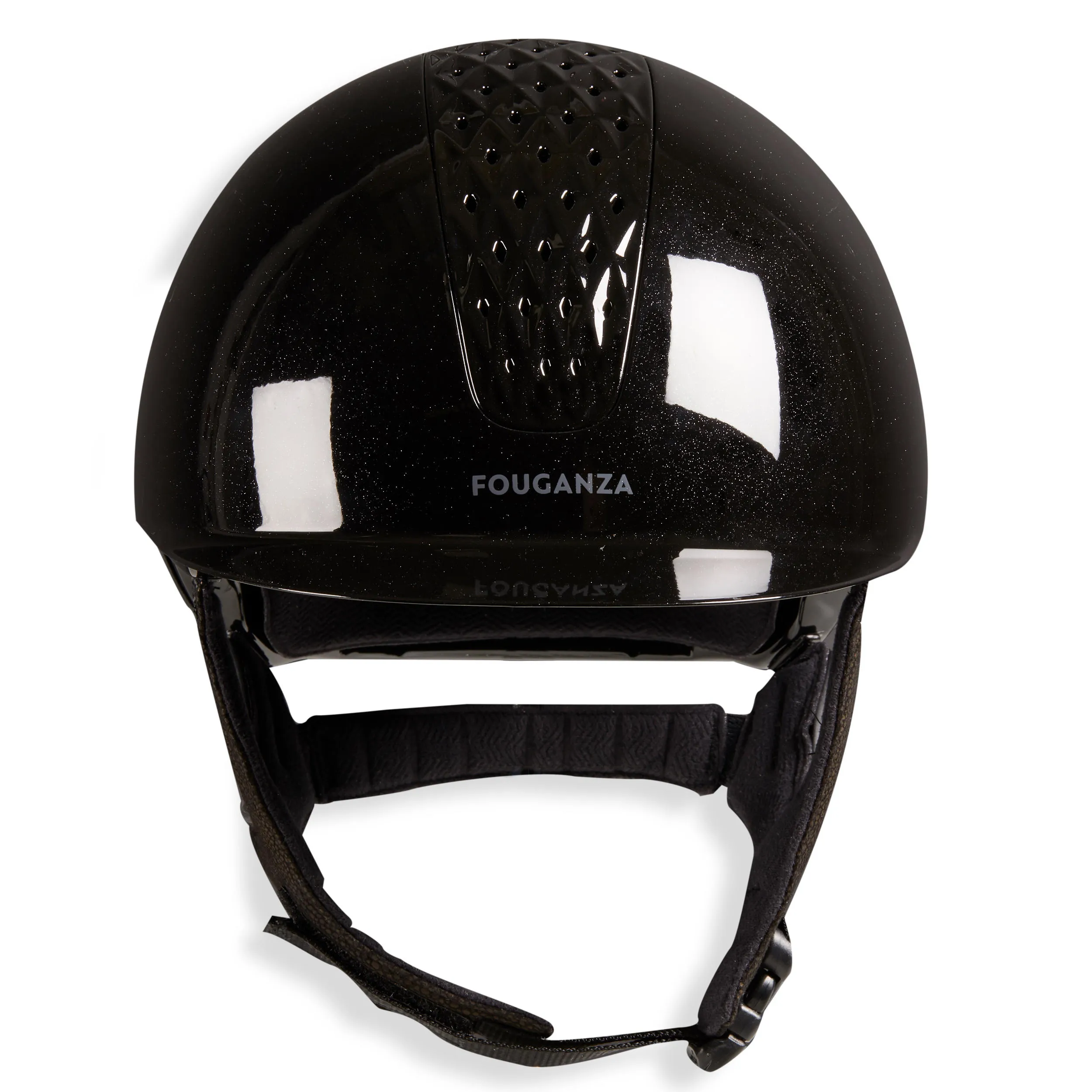 Fouganza 520 riding helmet, asphalt gray / walnut brown