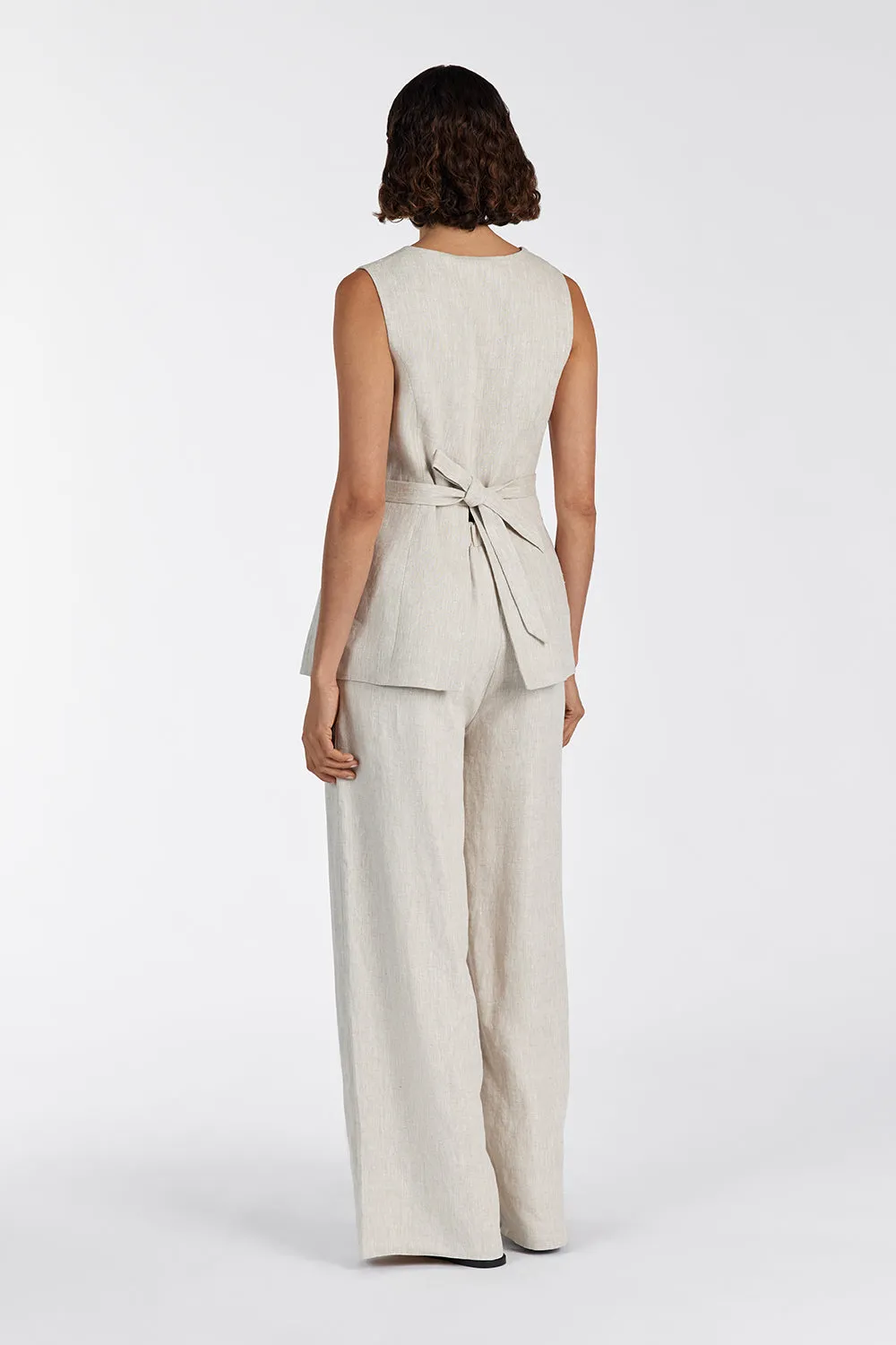 GINA NATURAL LINEN WAIST PANT
