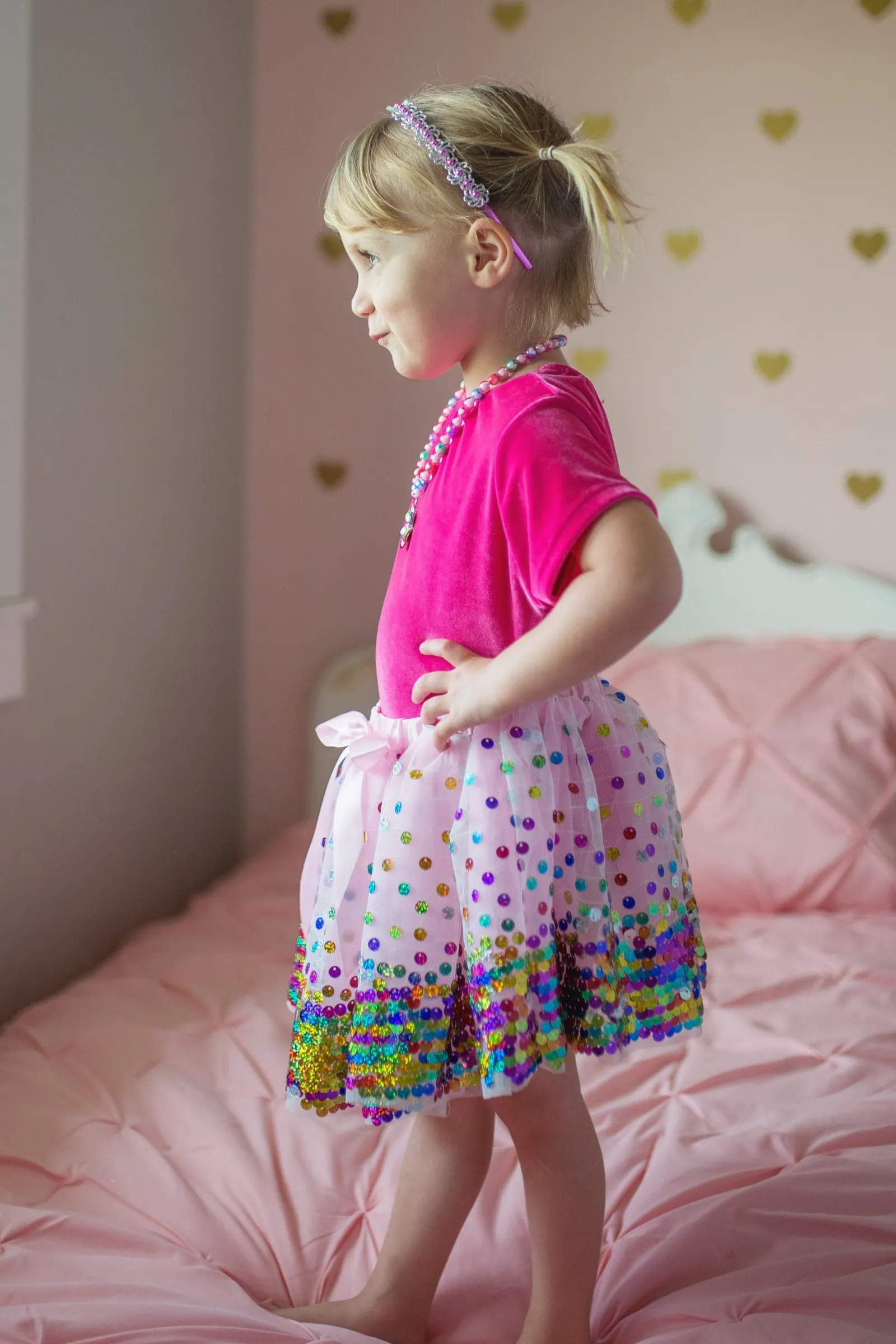 Great Pretenders Pink Party Fun Sequin Skirt