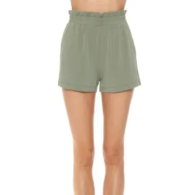 Green Paper Bag Knit Shorts