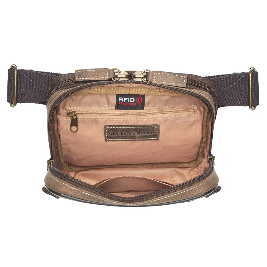 GTM Distressed Leather Waist Sling Pack
