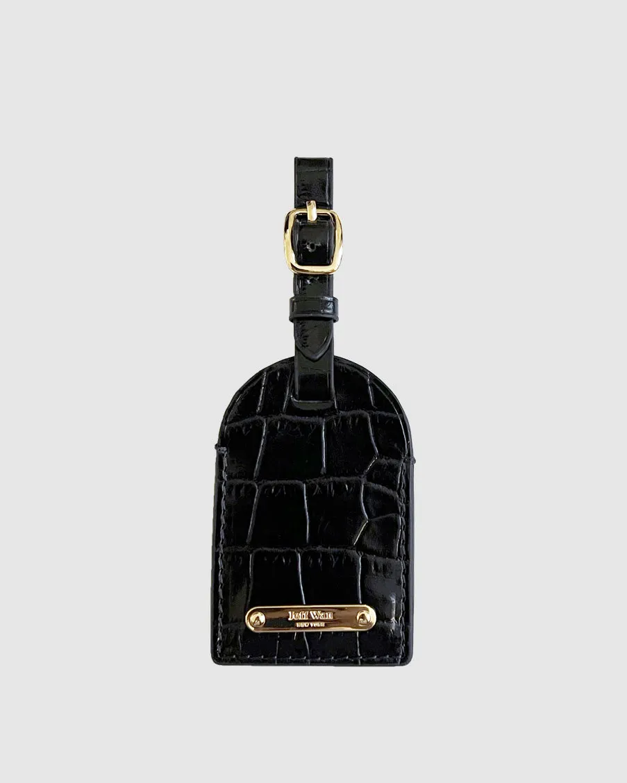 Hampton Luggage Tag in Embossed Leather