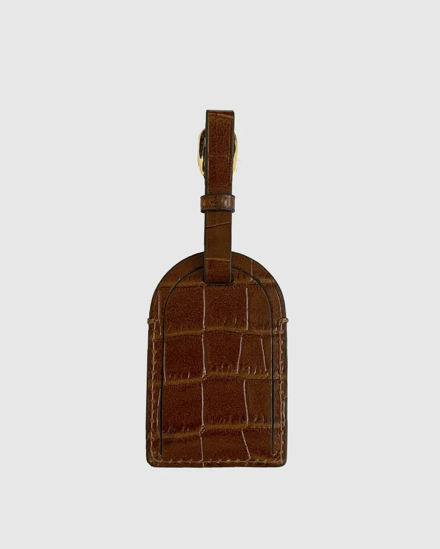 Hampton Luggage Tag in Embossed Leather