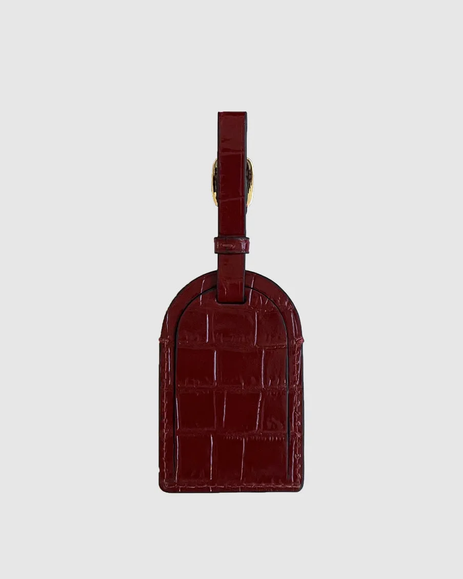 Hampton Luggage Tag in Embossed Leather