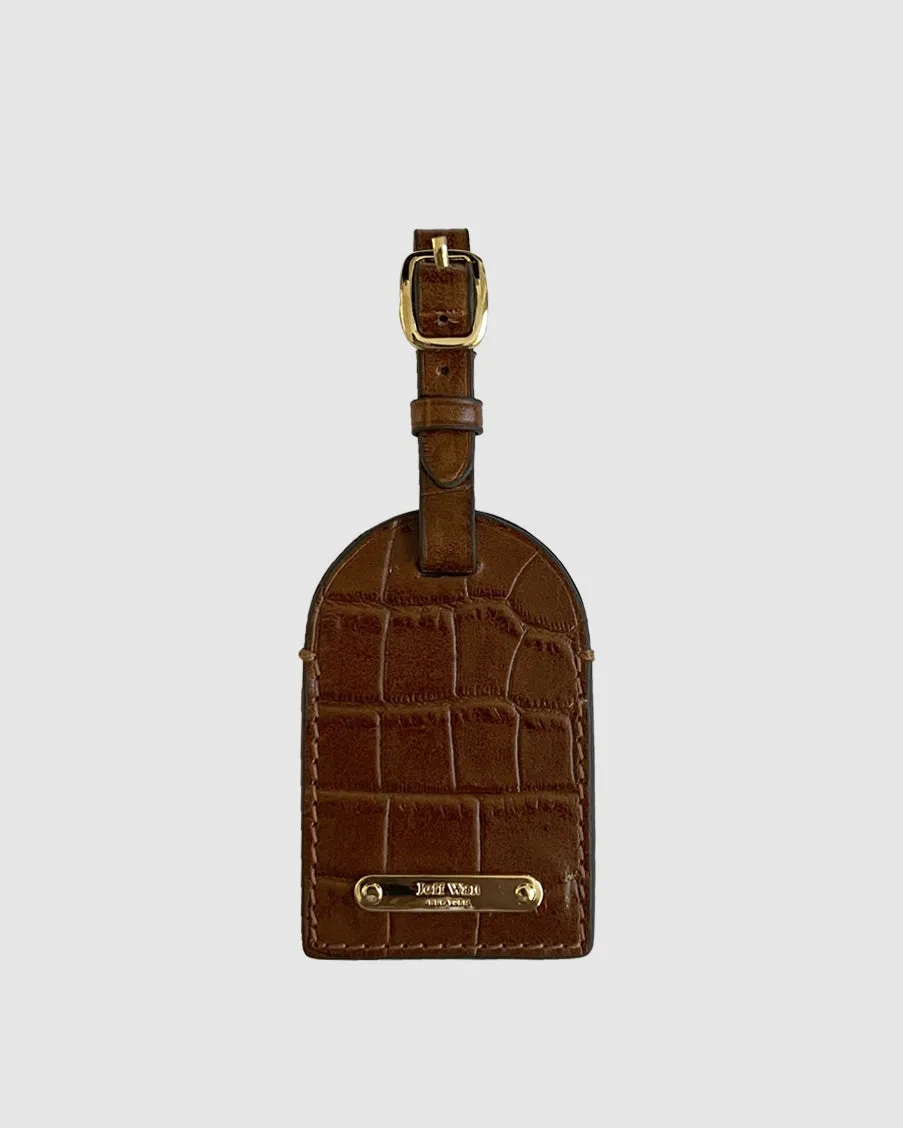 Hampton Luggage Tag in Embossed Leather