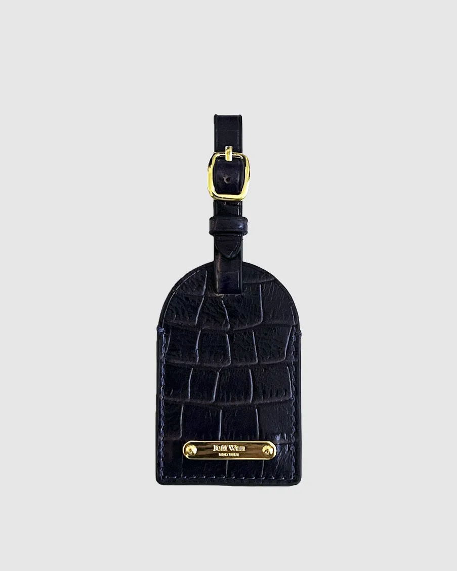 Hampton Luggage Tag in Embossed Leather