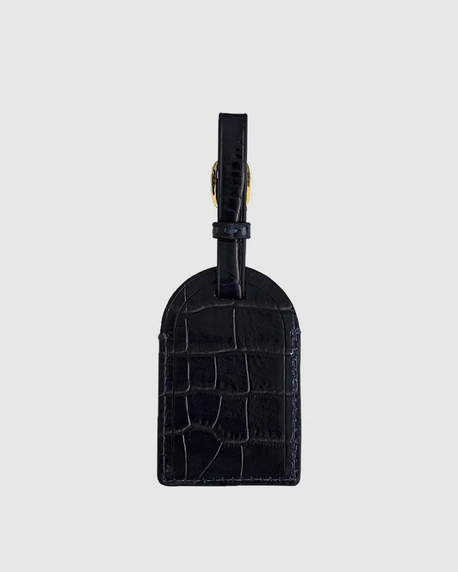 Hampton Luggage Tag in Embossed Leather