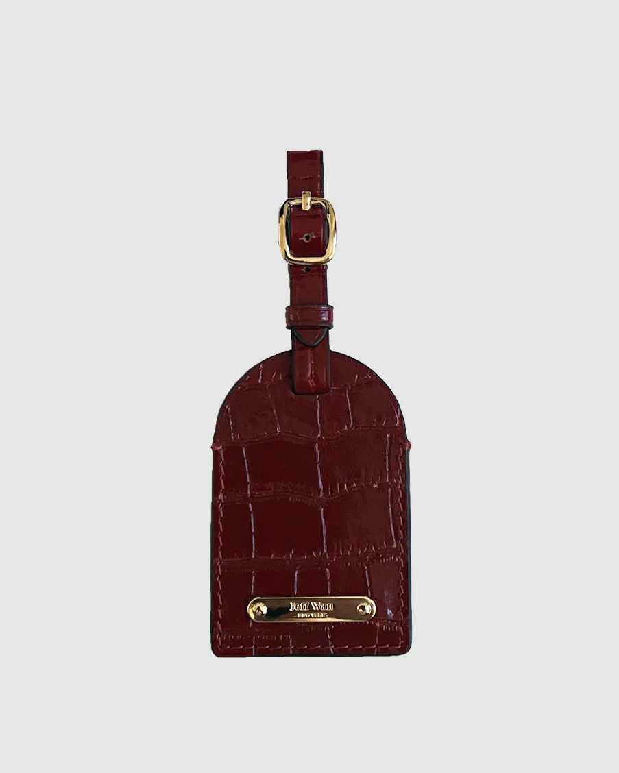 Hampton Luggage Tag in Embossed Leather