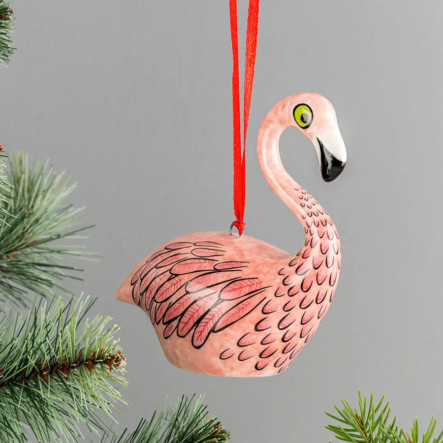 Handmade Ceramic Flamingo Decoration x 4