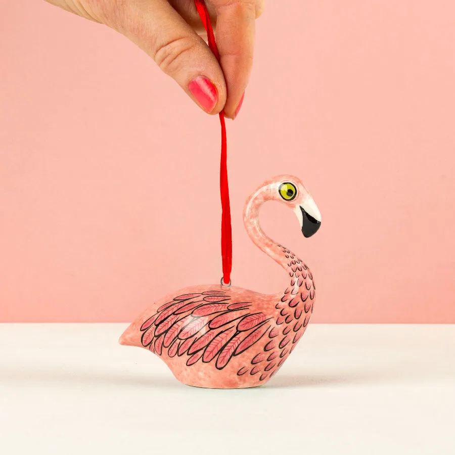Handmade Ceramic Flamingo Decoration x 4