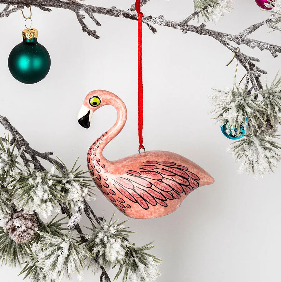Handmade Ceramic Flamingo Decoration x 4
