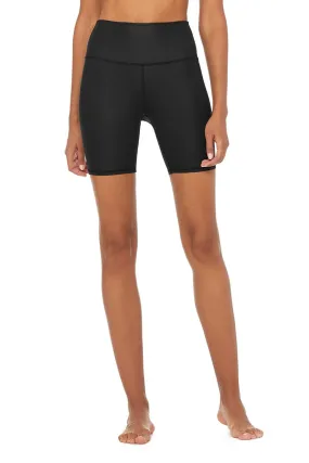 High-Waist Biker Short - Black Glossy