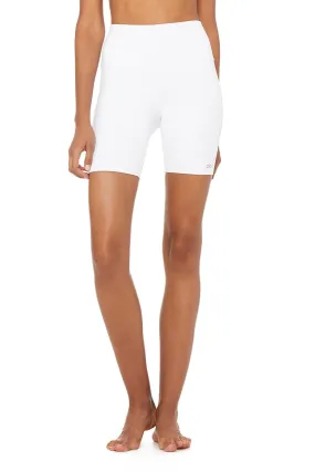 High-Waist Biker Short - White
