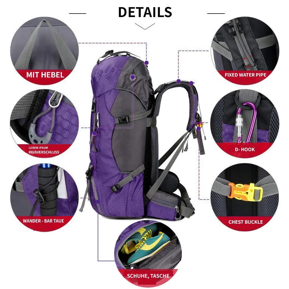 Large Waterproof Backpack  with Rain cover