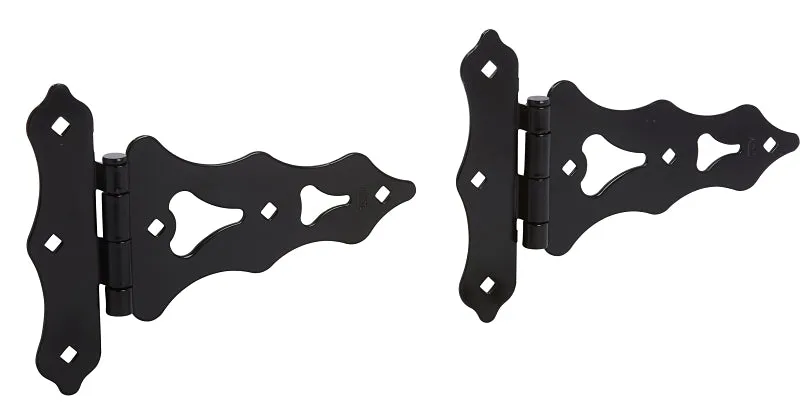 National Hardware Ornamental N109-032 T-Hinge, Steel, Black, Screw Mounting :BAG 2: QUANTITY: 1