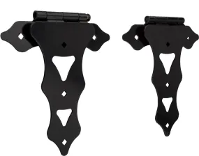 National Hardware Ornamental N109-034 T-Hinge, Steel, Black, Screw Mounting :BAG 2: QUANTITY: 1