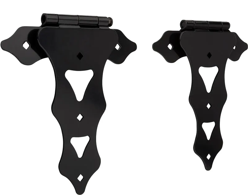 National Hardware Ornamental N109-034 T-Hinge, Steel, Black, Screw Mounting :BAG 2: QUANTITY: 1