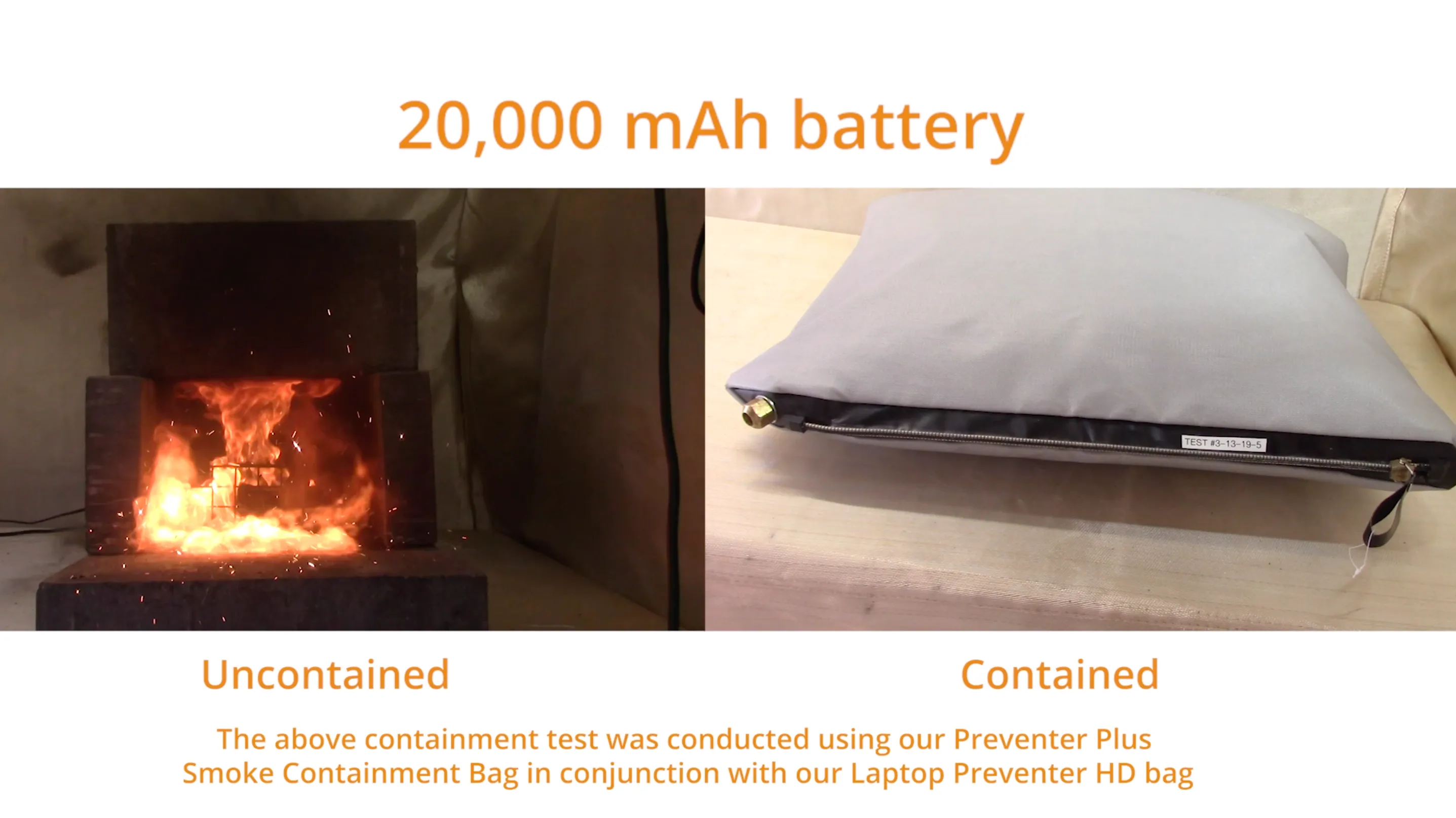 Smoke Containment System - Preventer Plus™ Add-On Bag - 20,000 mAh Tested