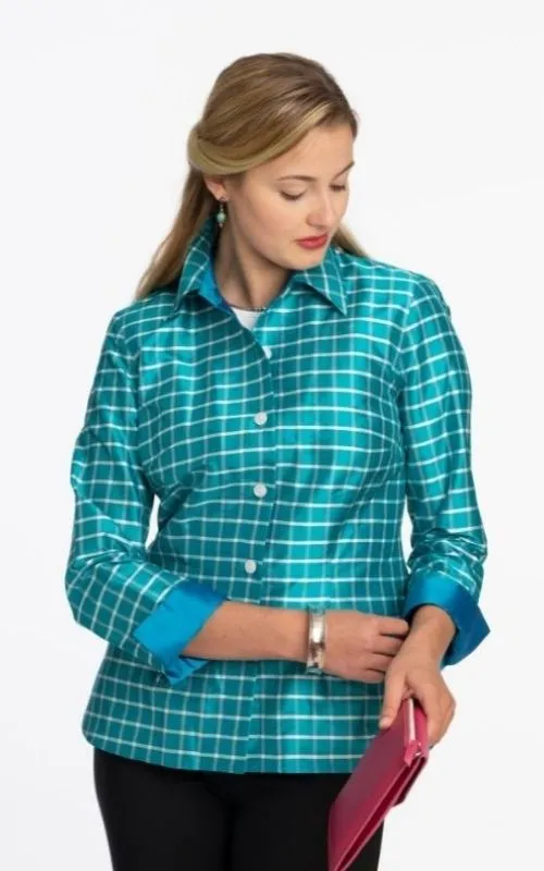 Tattersall Silk Dupioni Plaid Shirt