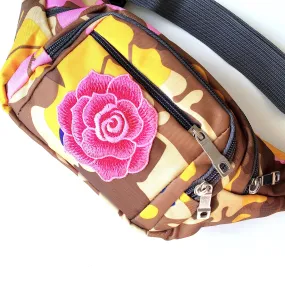 UNISEX CAMO ROSE BELT BAG