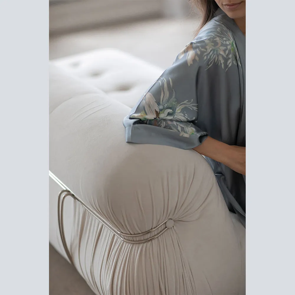 Washable Silk Yuri Short Kimono Robe