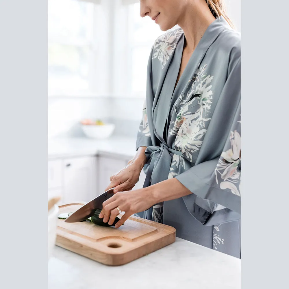 Washable Silk Yuri Short Kimono Robe