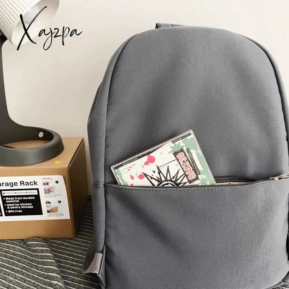 Xajzpa - Cool Male Travel Female Solid Color New Backpack Lady Men Laptop Women Backpack Student Bag Boy Girl Harajuku School Bag Fashion